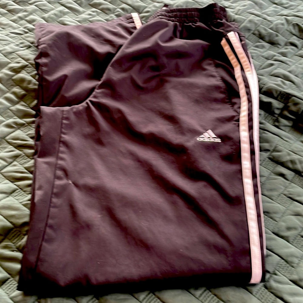 Adidas men medium black whites stripes